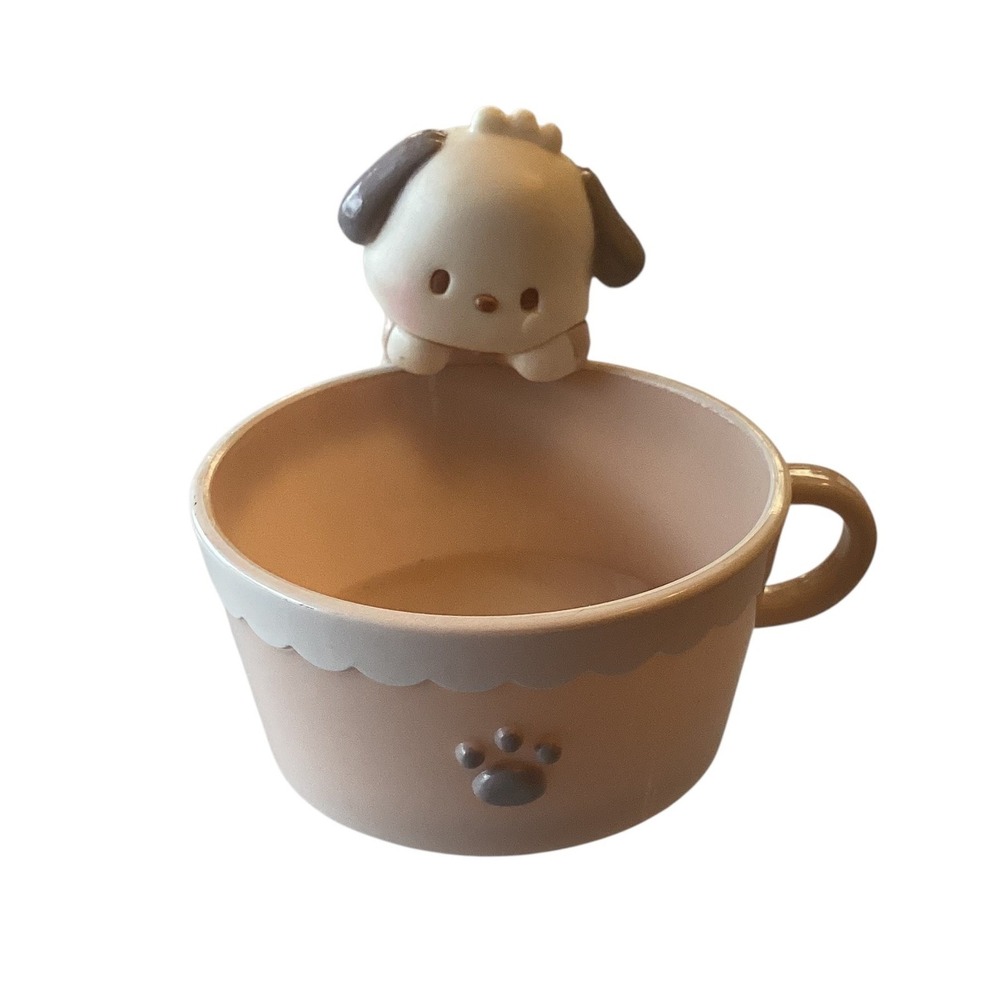 Sanrio Pochacco Miniature Cup Figure 2022 Pink Kawaii Collectible Figurine - Picture 2 of 11